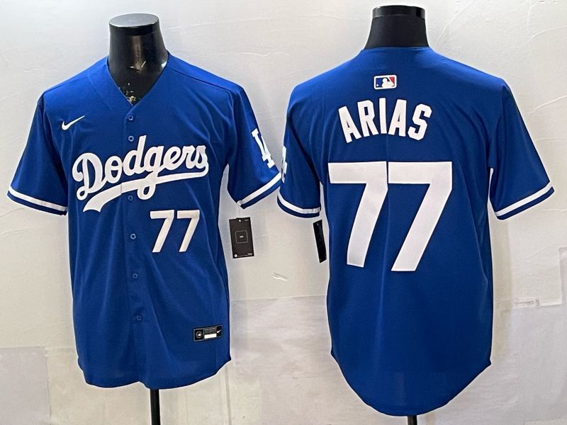 Men 2026 Los Angeles Dodgers #77 Arias Blue Game Nike MLB Jersey style 01->customized nhl jersey->Custom Jersey